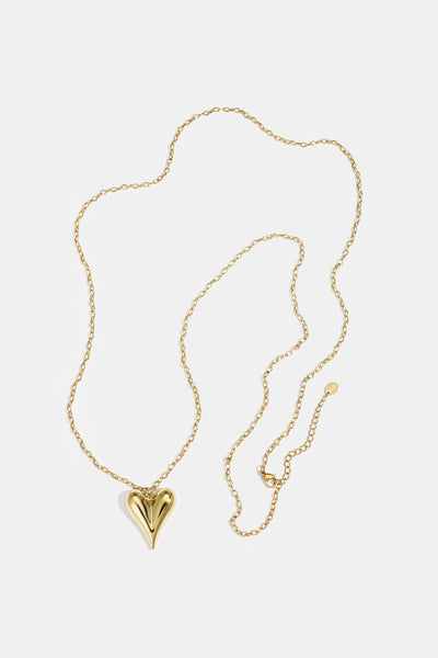 Heart Long Necklace – Gold-Plated Steel