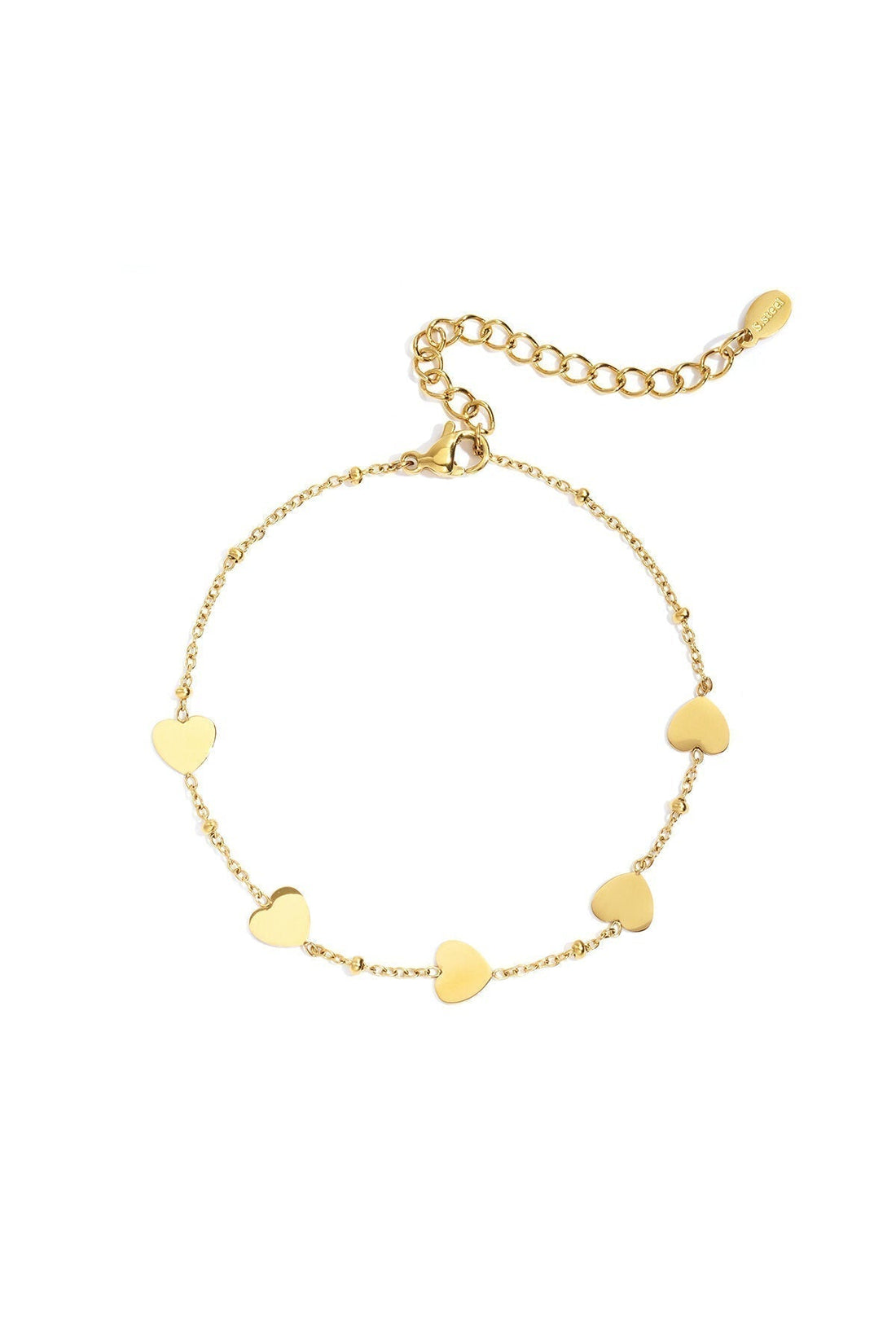 Gliederarmband Herz Gold aus Edelstahl von Corelune
