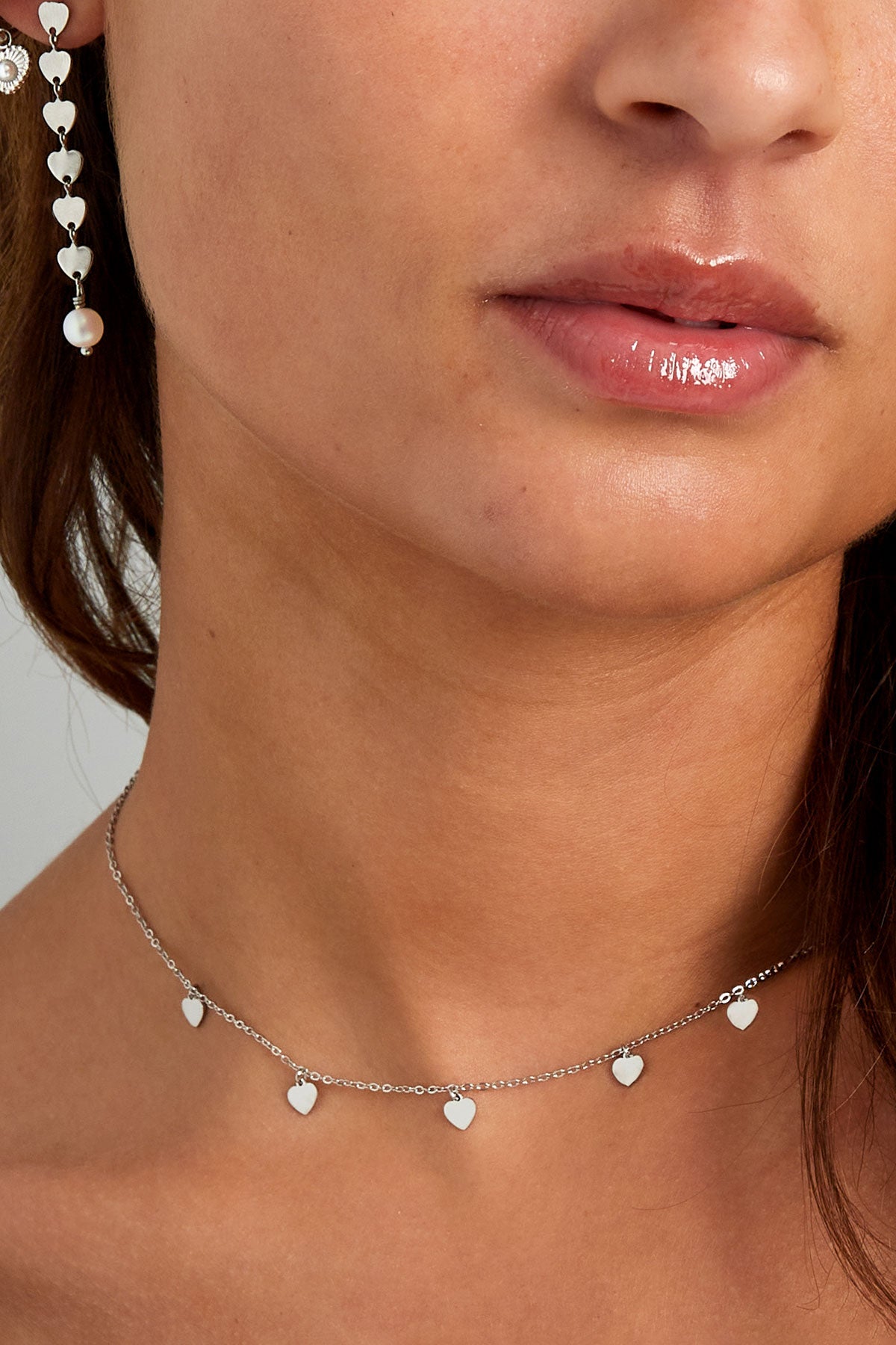 simple necklace with heart pendants