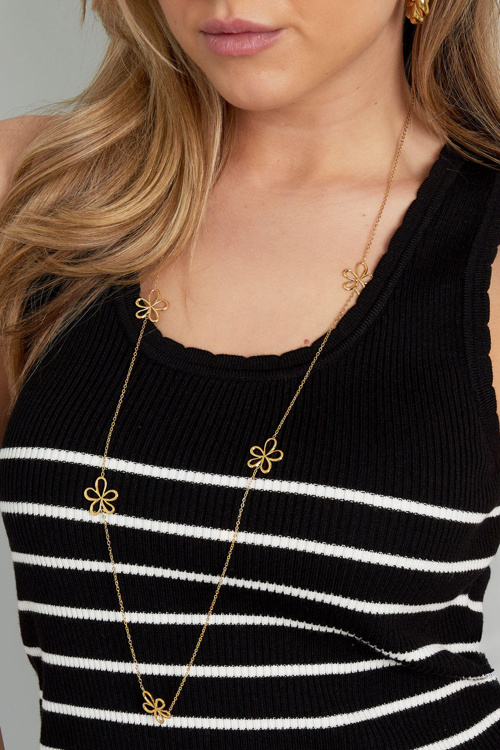 Elegant 70cm+ Stainless Steel Long Necklace, Silver & Gold