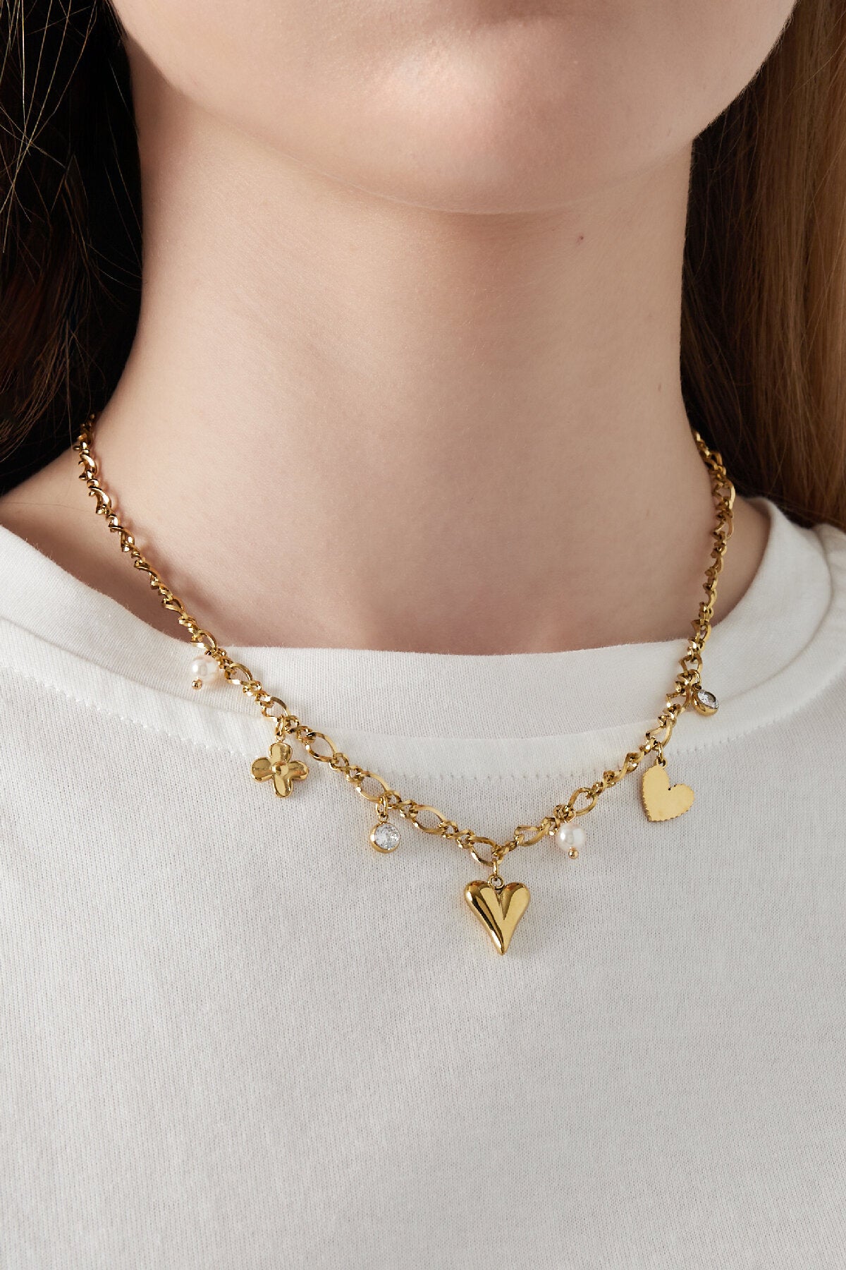 Elegant Gold-Color Heart Pendant Necklace for Everyday Wear