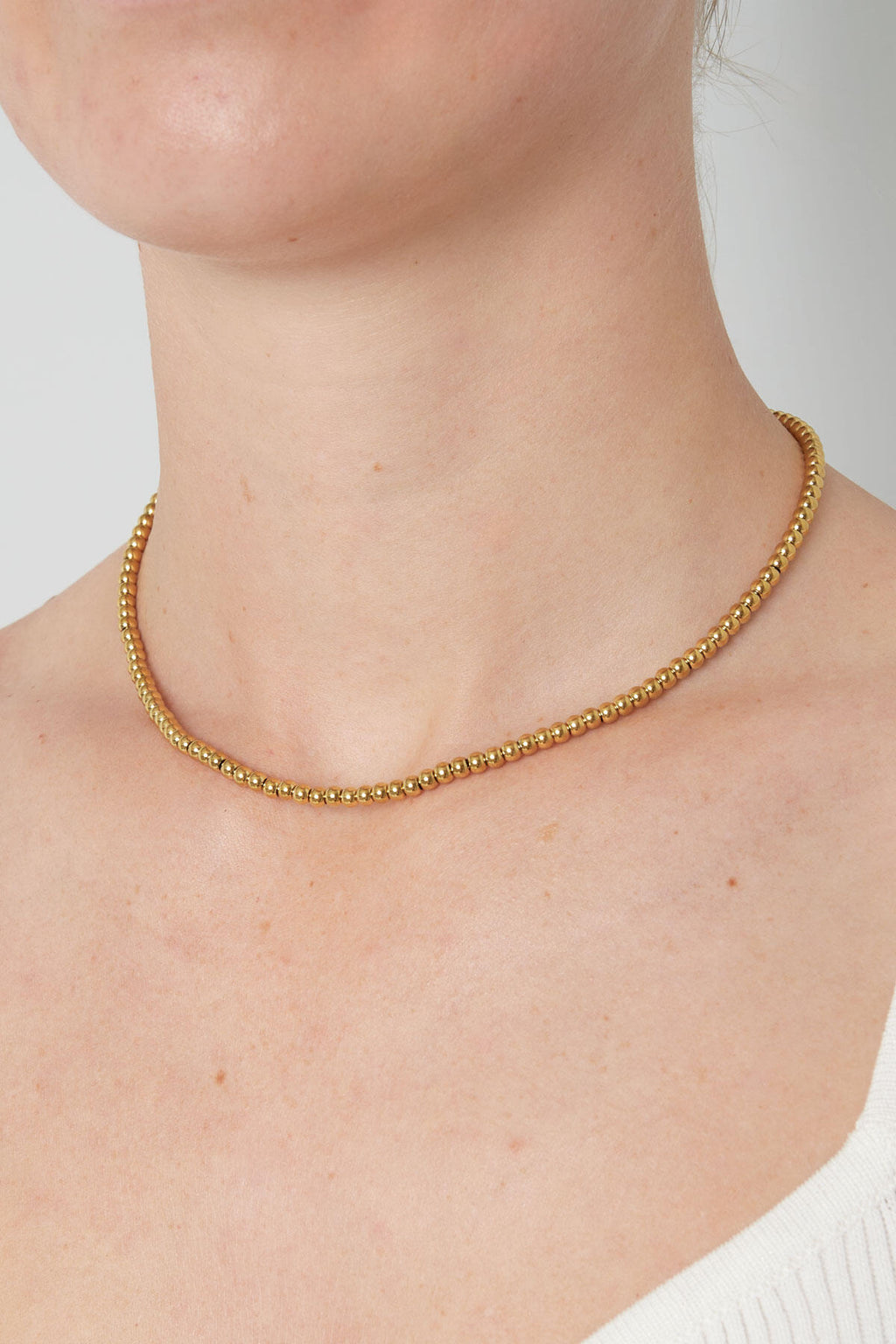Elegant Stainless Steel Beaded Necklace for Women