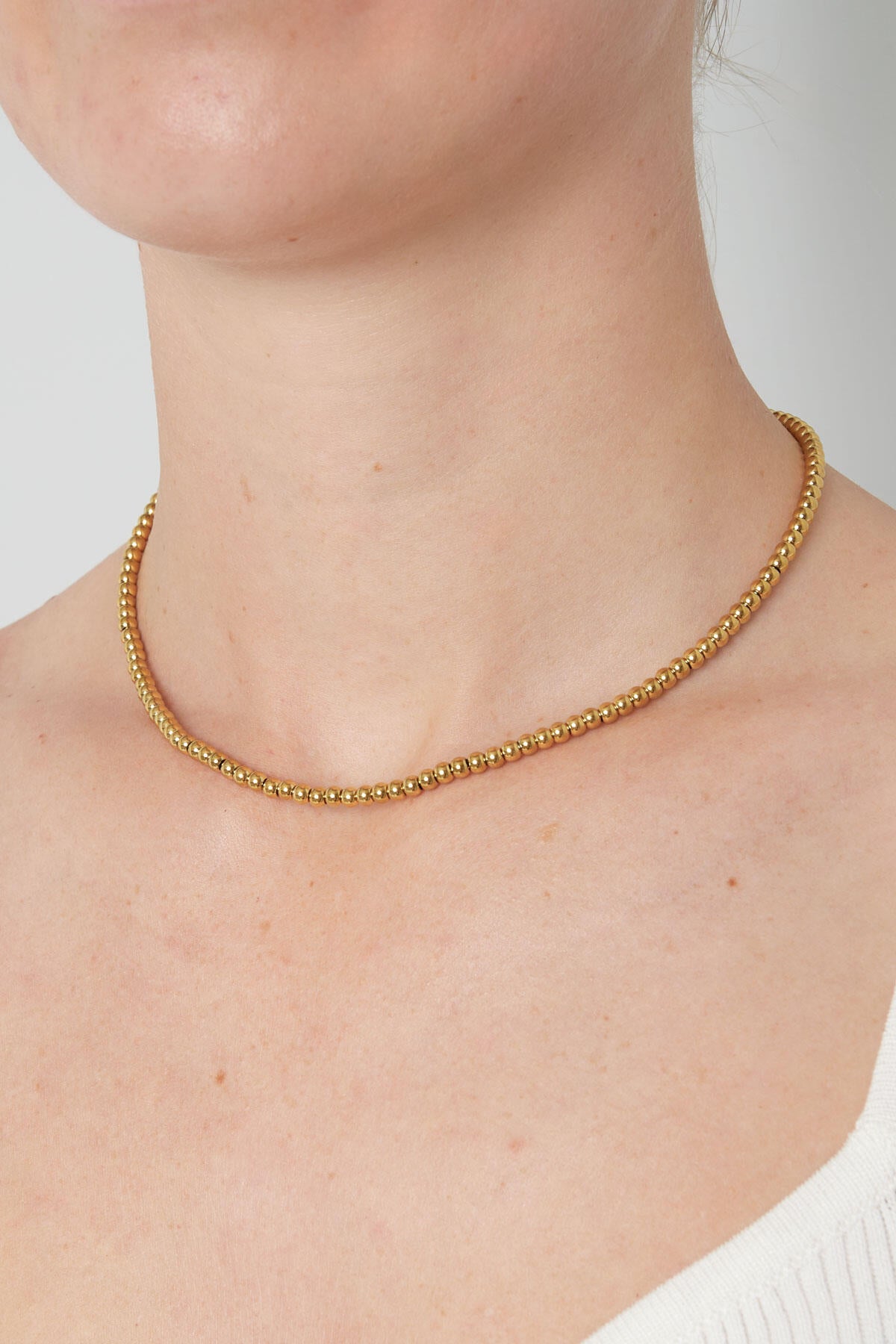 Elegant Stainless Steel Beaded Necklace for Women