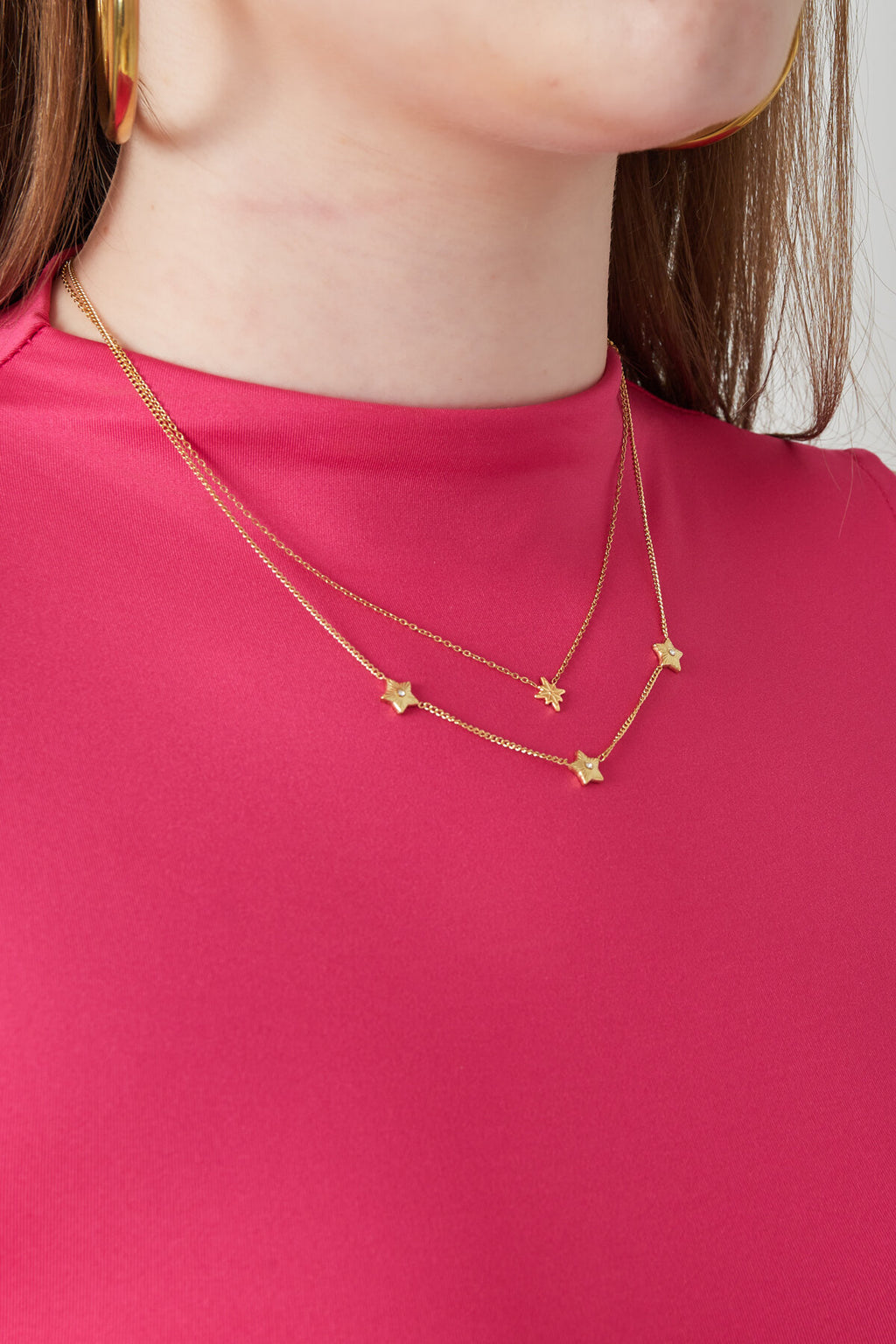 Elegant Star Multi-Layered Necklace for Women - Silver & Gold