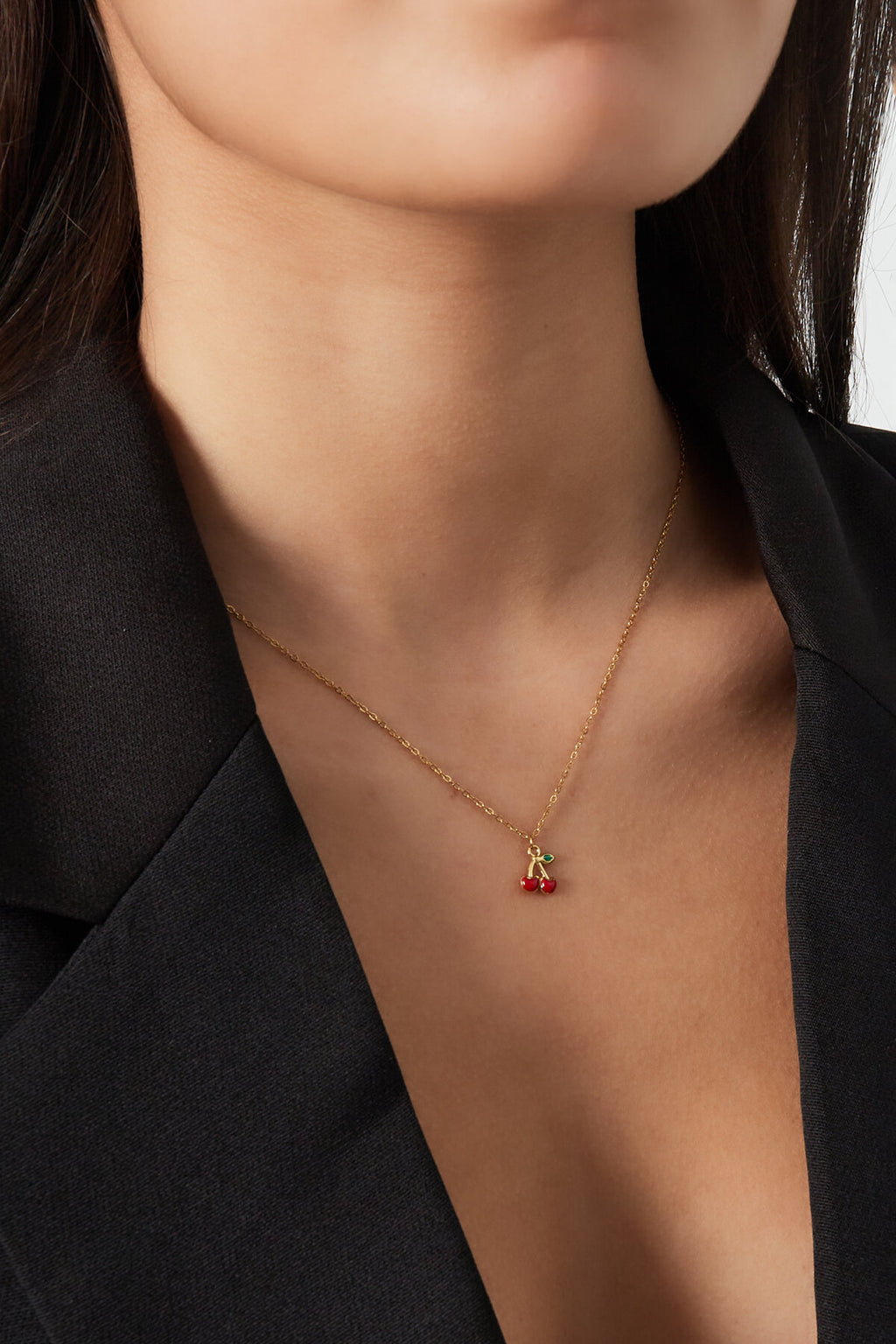 Elegant Gold Color Fruit Pendant Necklace for Spring/Summer
