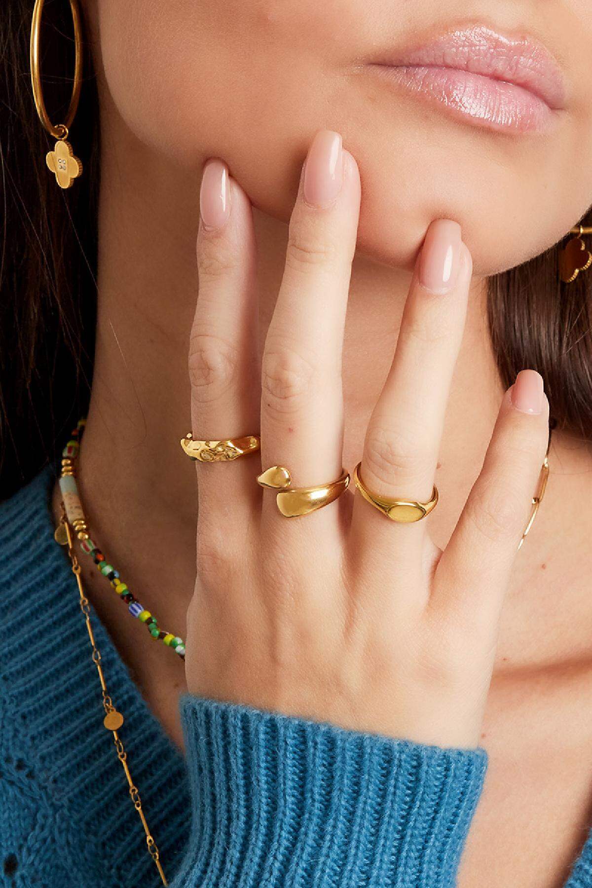 Elegant Adjustable Minimalist Ring - Silver & Gold