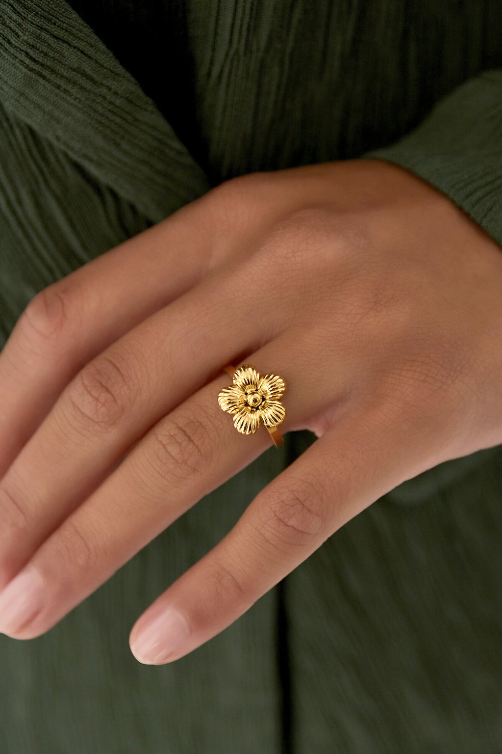 Stylish Stainless Steel Statement Ring - Silver & Gold