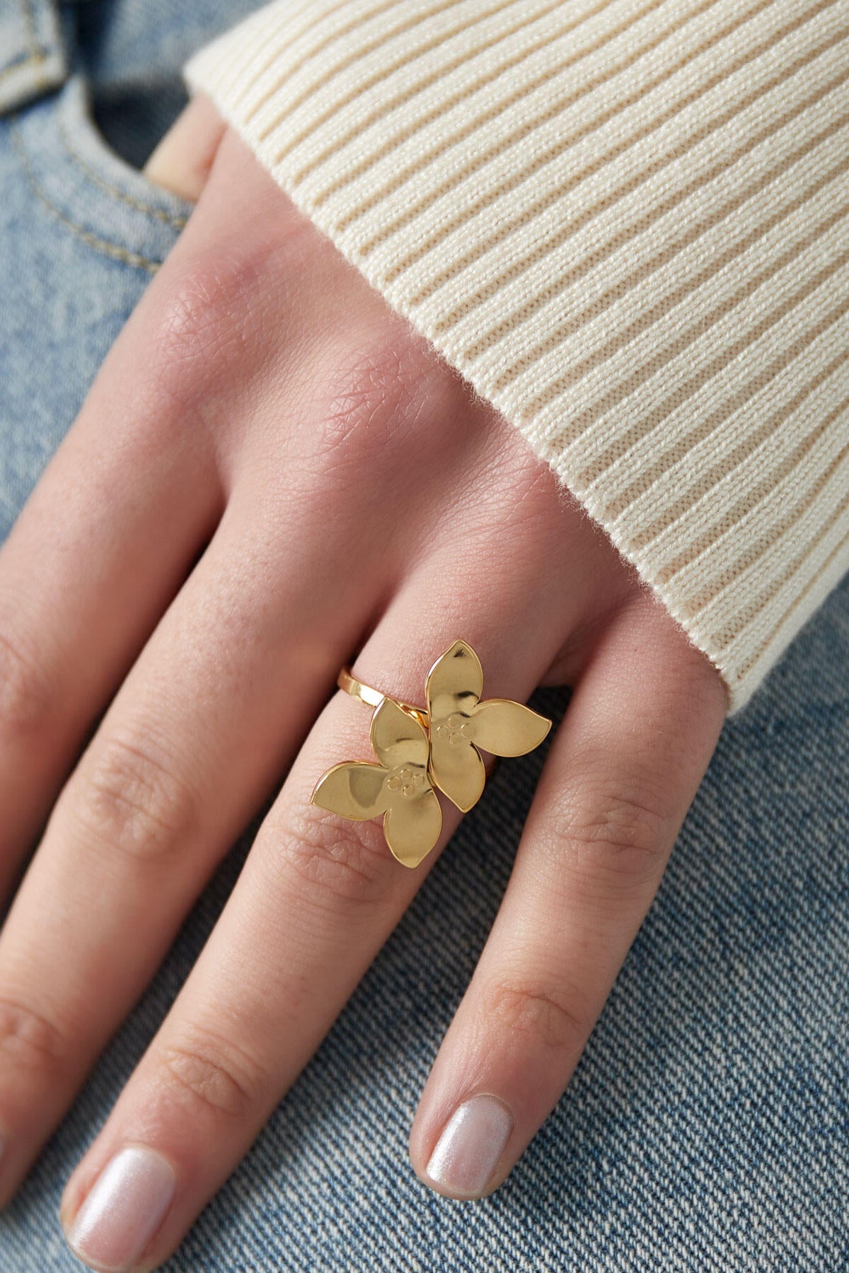 Stylish Stainless Steel Statement Ring - One Size Fits All