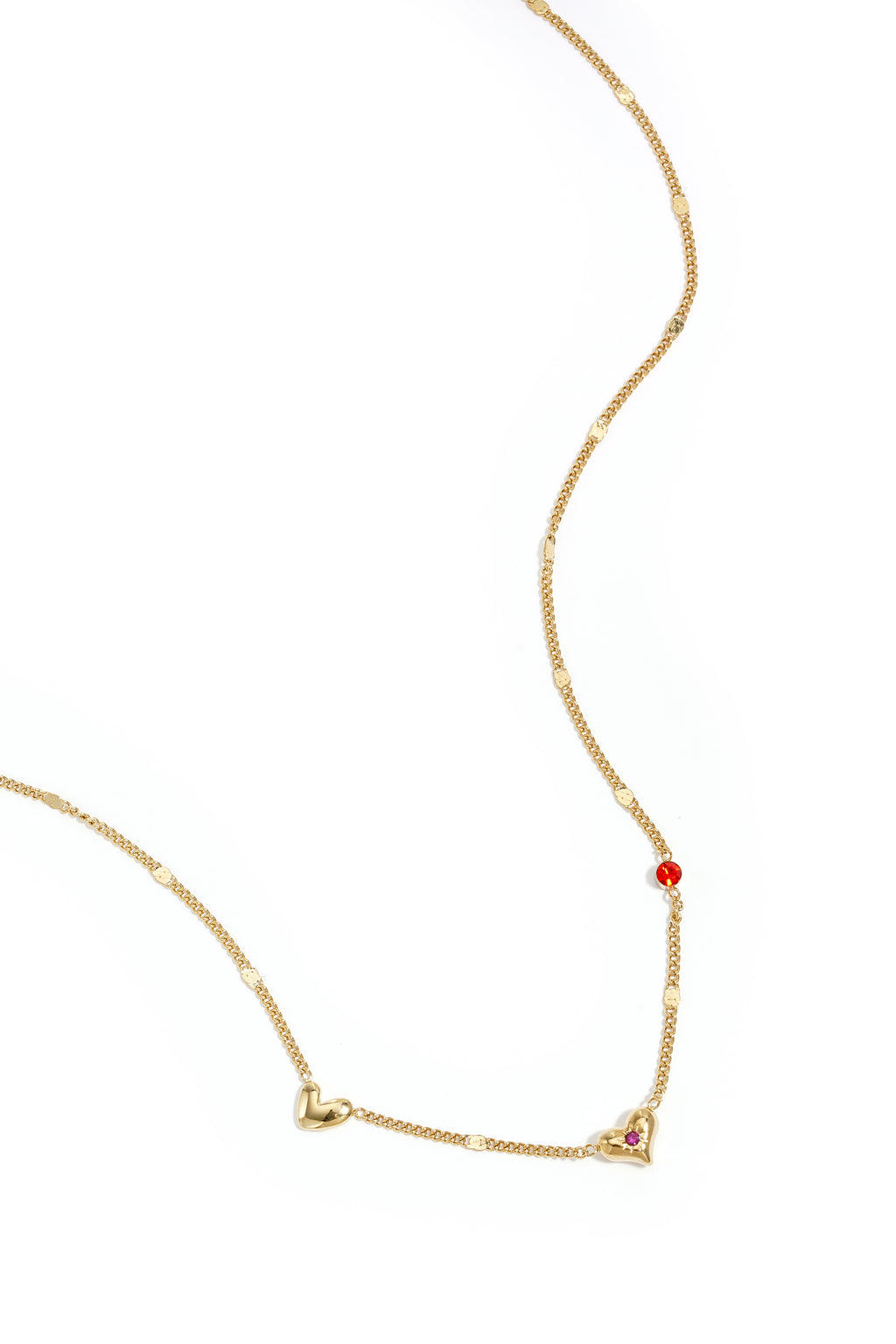 Heart Pendant Necklace – Gold-Plated Steel & Rhinestones