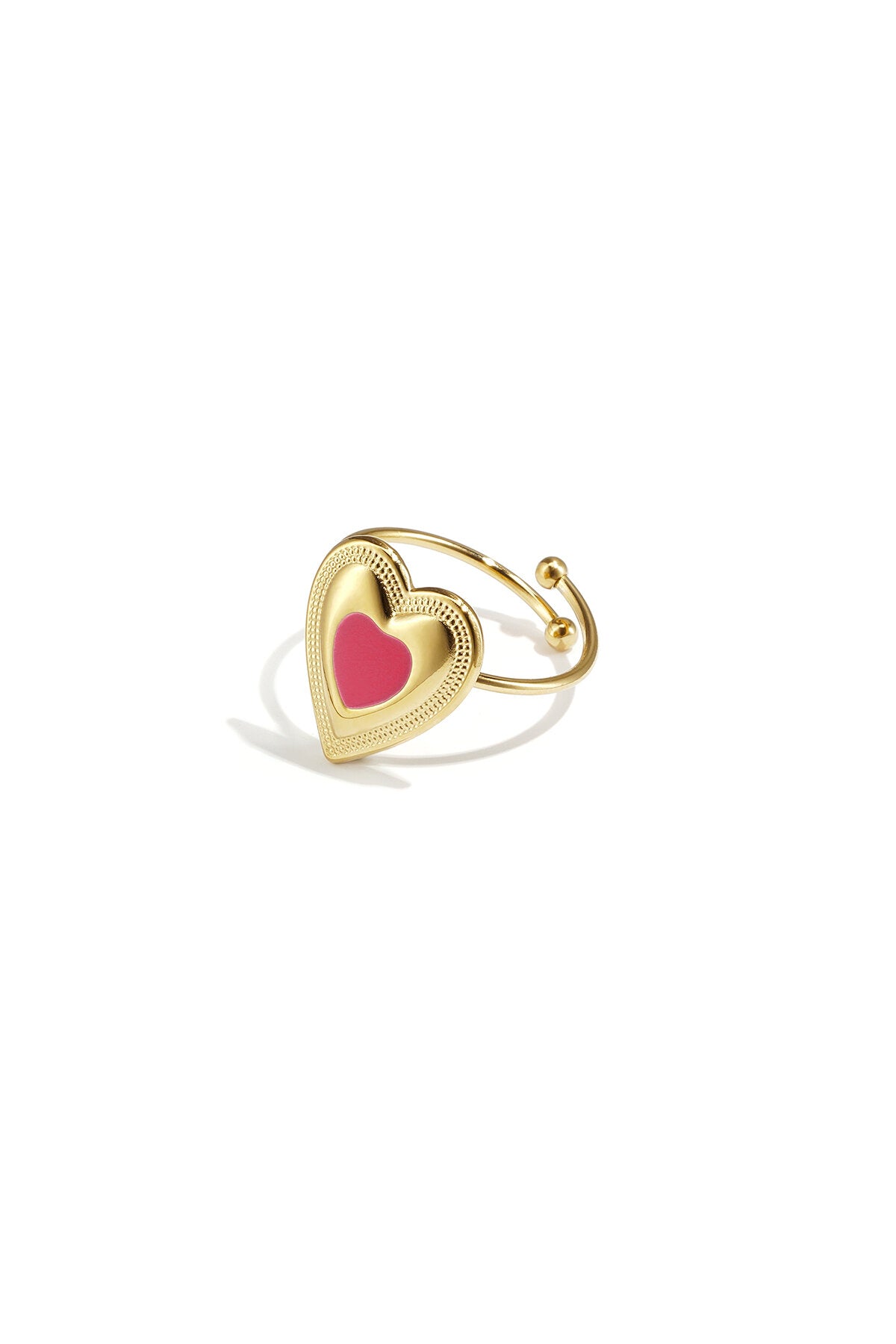 Charming Adjustable Heart Statement Ring for Her