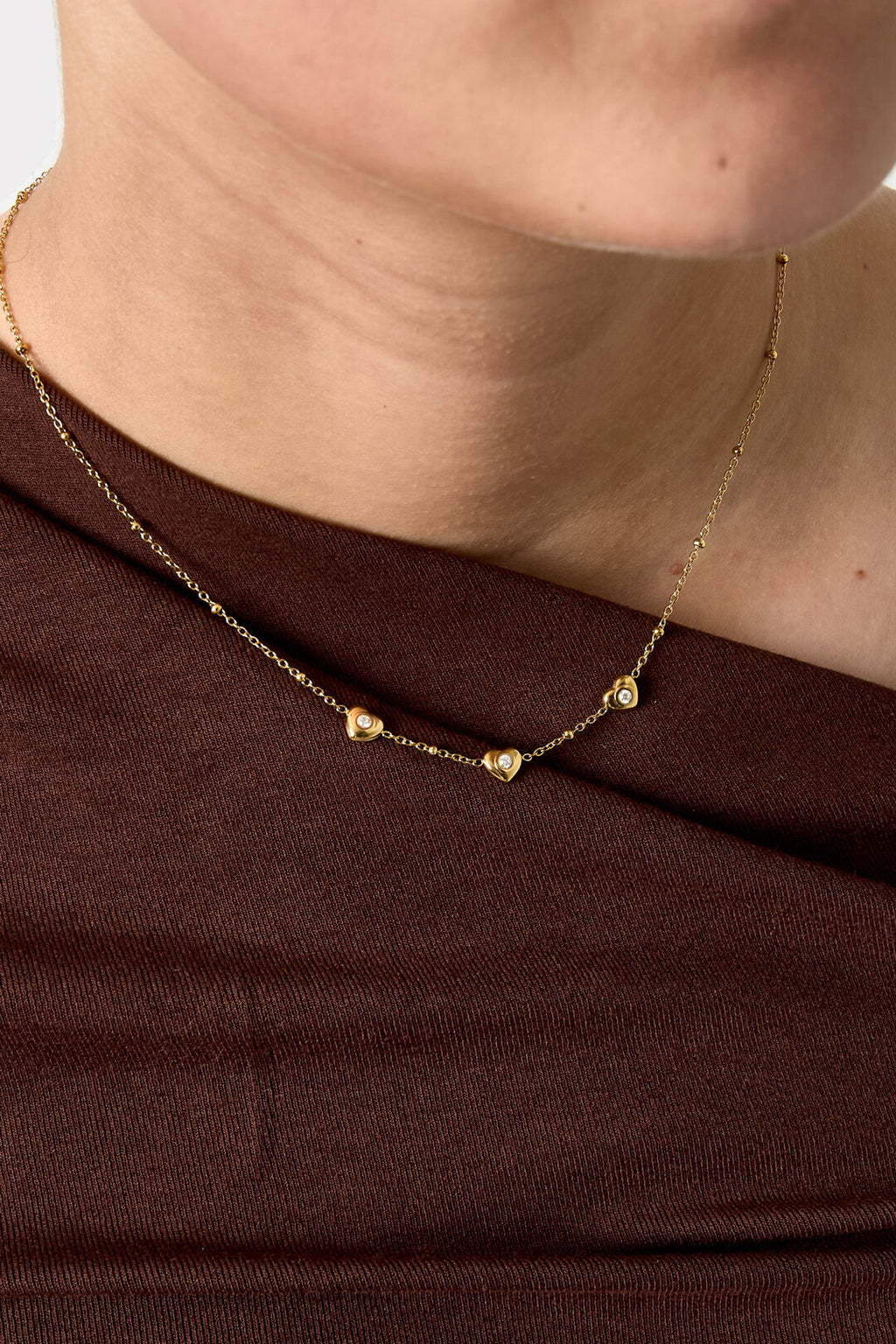 Elegant Heart Pendant Necklace - 14K Gold Plated