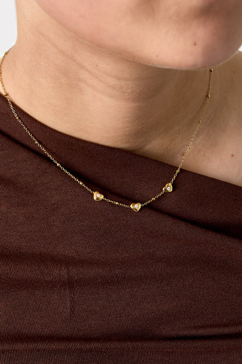 Halskette Herz Gold und Silber aus Edelstahl, Ansicht 2