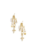 Triple earrings with star pendants