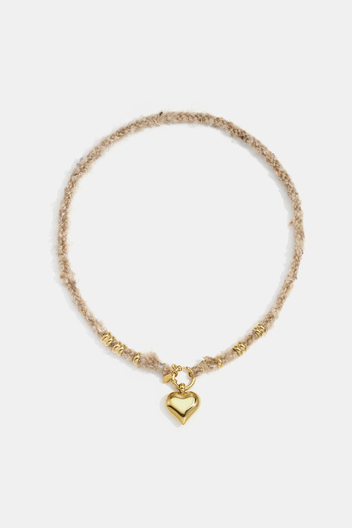 Lumé Simple Heart Pendant Necklace, Pink & Coffee Brown