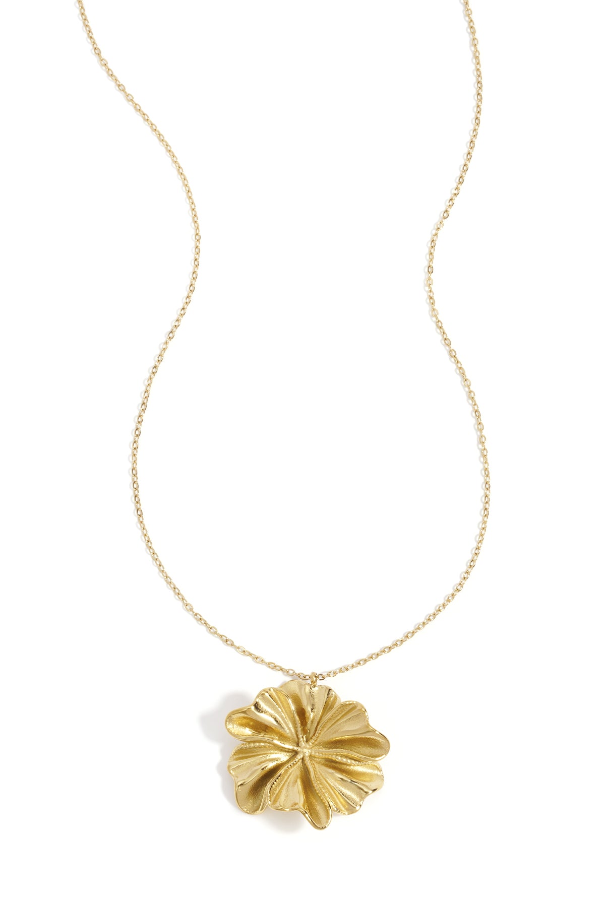 Flower Pendant Necklace – Gold-Plated Steel