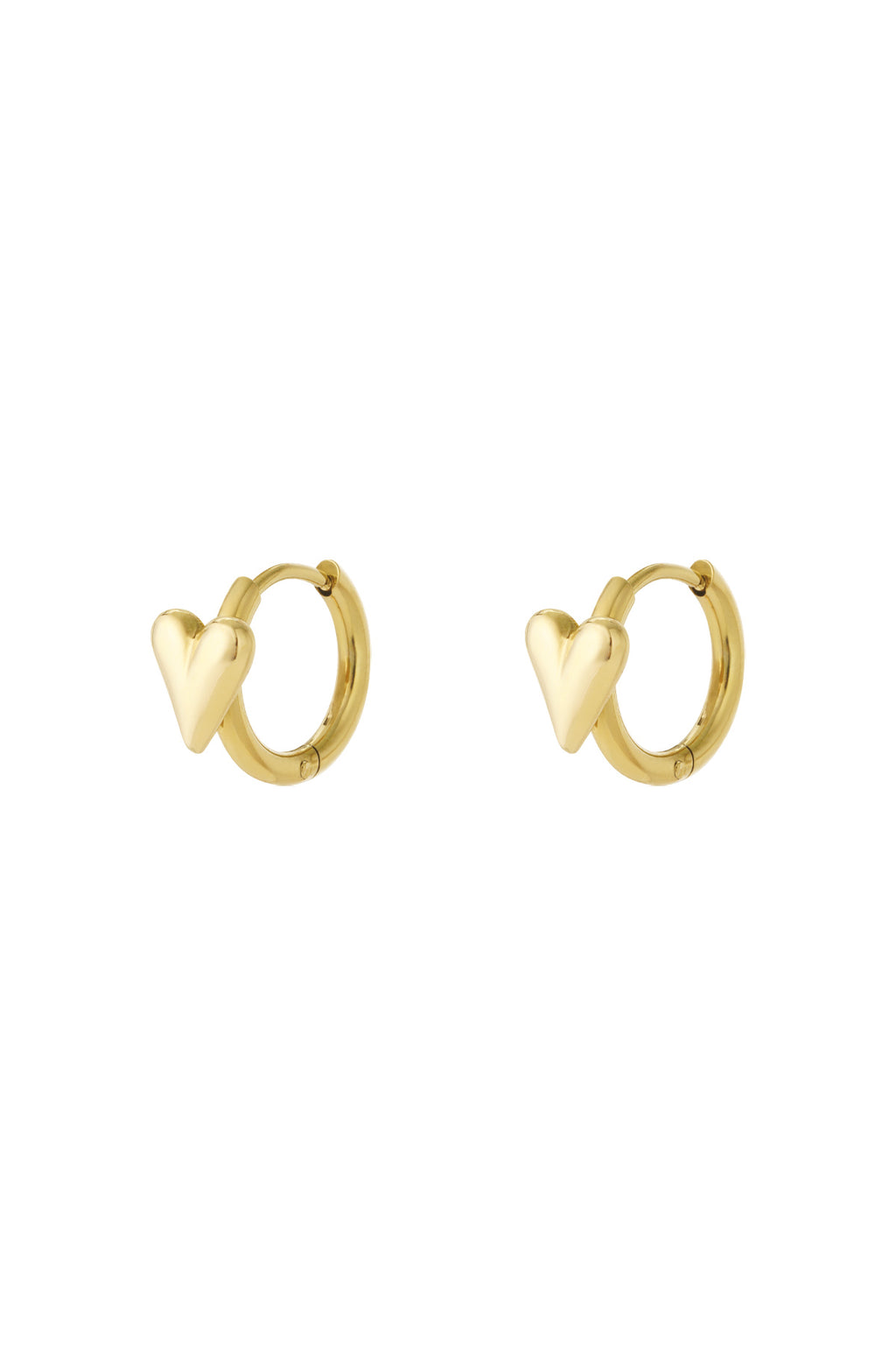 Heart Hoop Earrings – Gold-Plated Steel