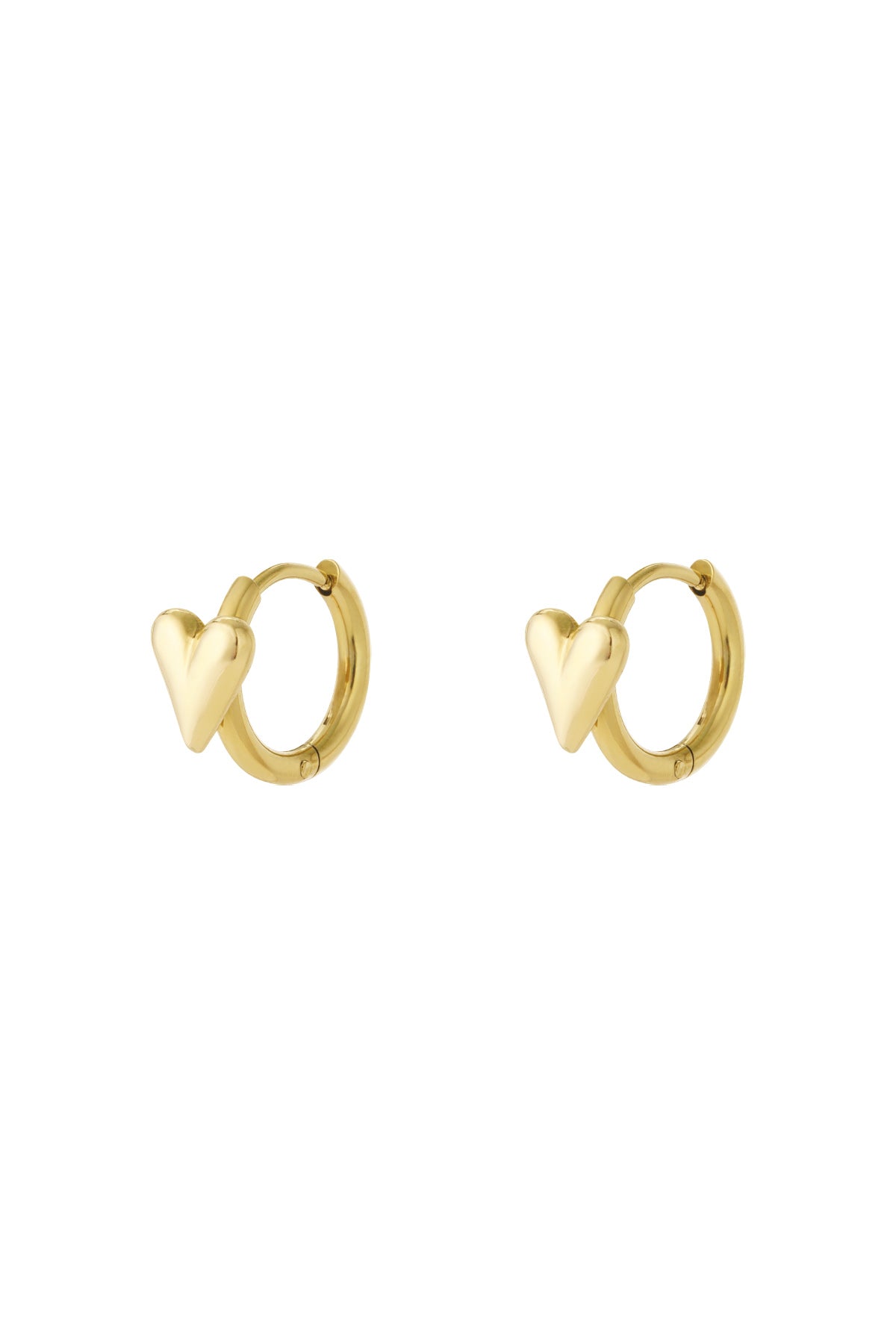 Heart Hoop Earrings – Gold-Plated Steel