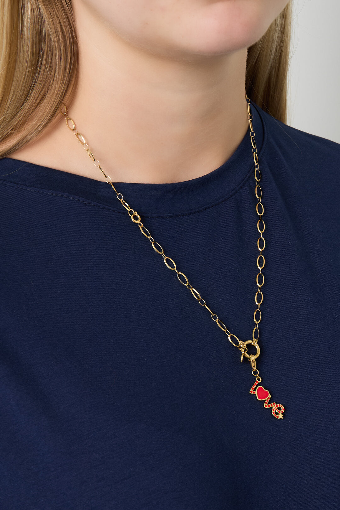 Stylish Gold Color Stainless Steel Chain Necklace