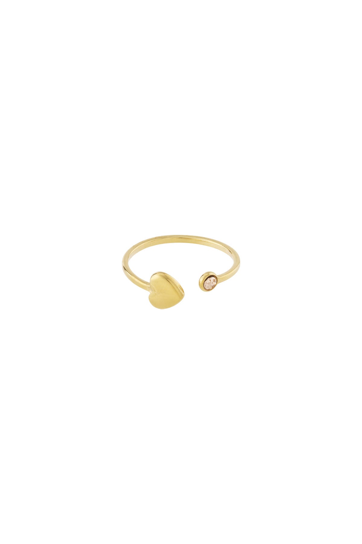 Elegant 14K Gold Plated Heart Ring - All Fit