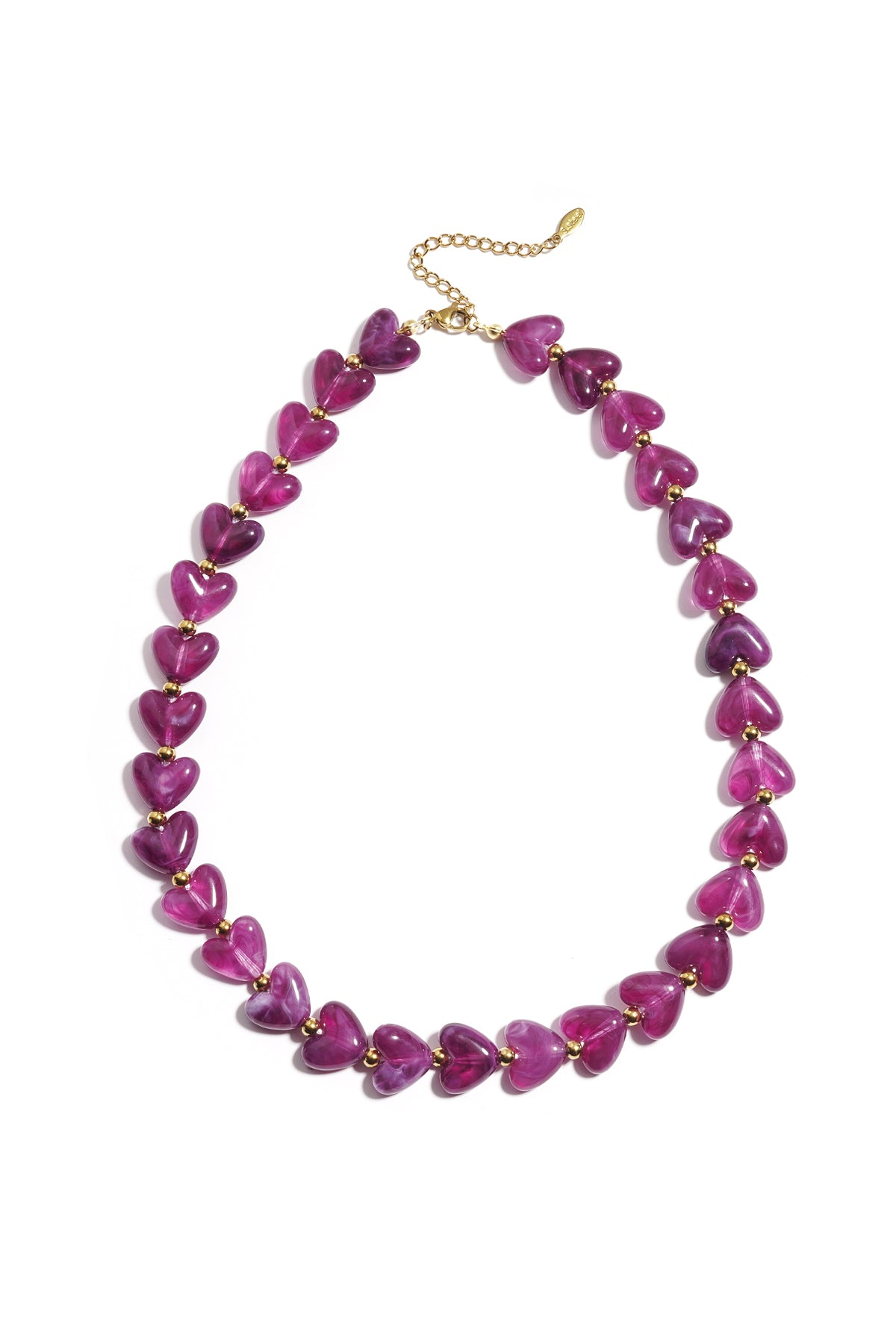 Pearl Necklace Heart made of Acrylic, 37 to 45 cm