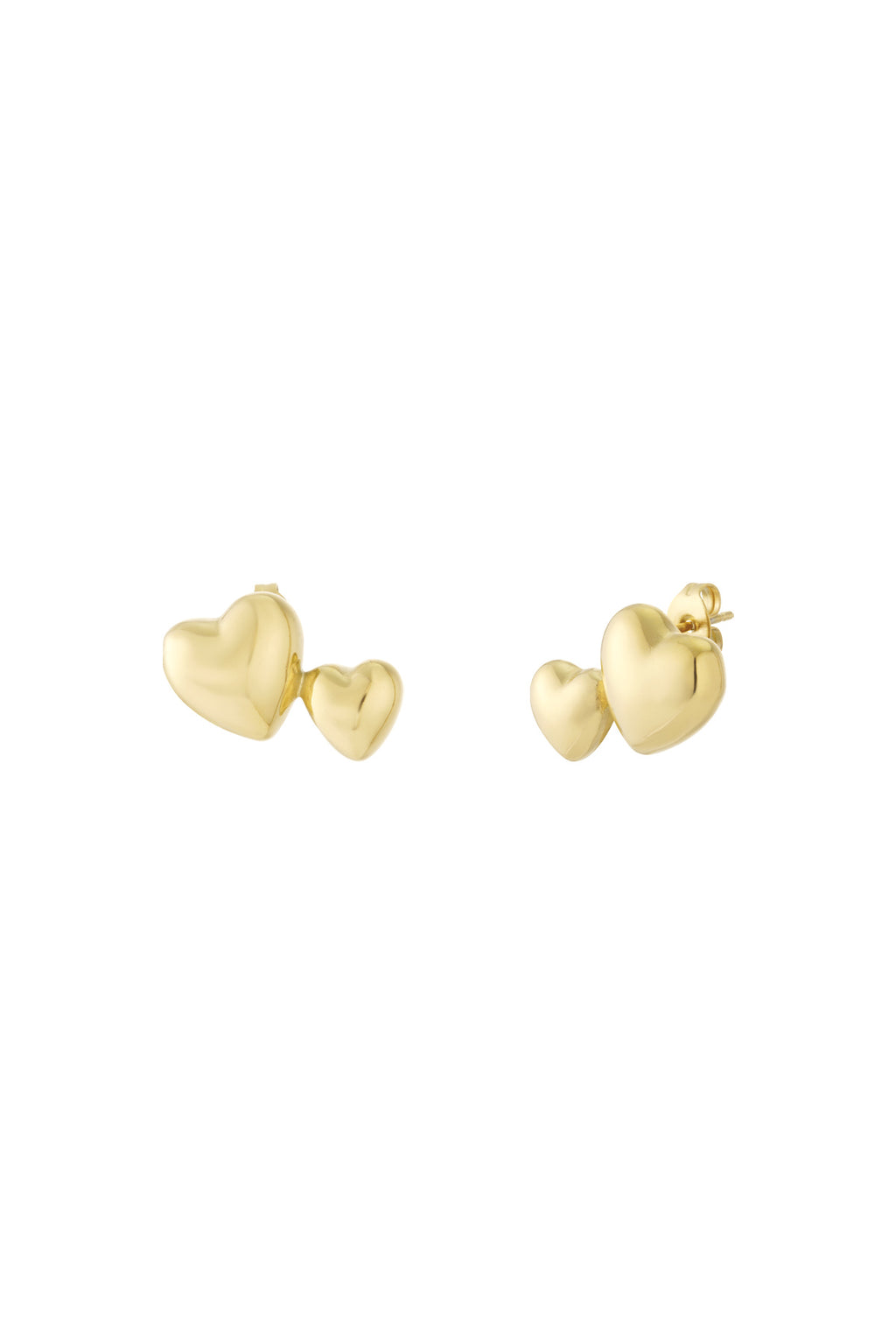 Heart Stud Earrings – Gold-Plated Steel