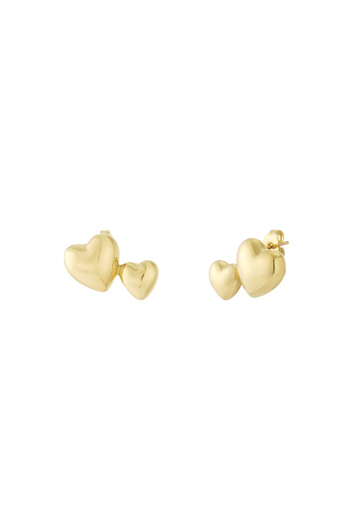 Heart Stud Earrings – Gold-Plated Steel