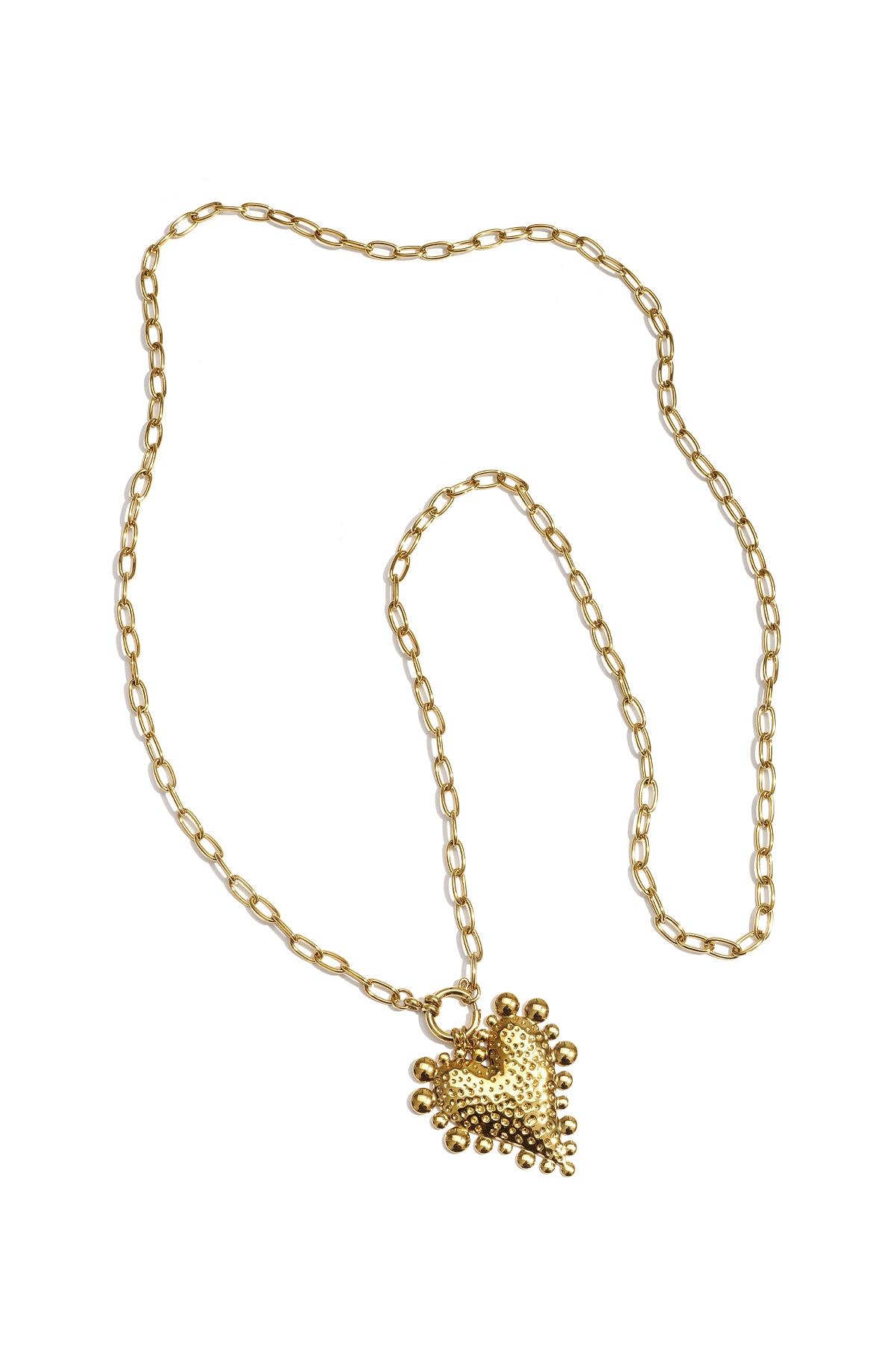 Heart Long Necklace – Gold-Plated Steel