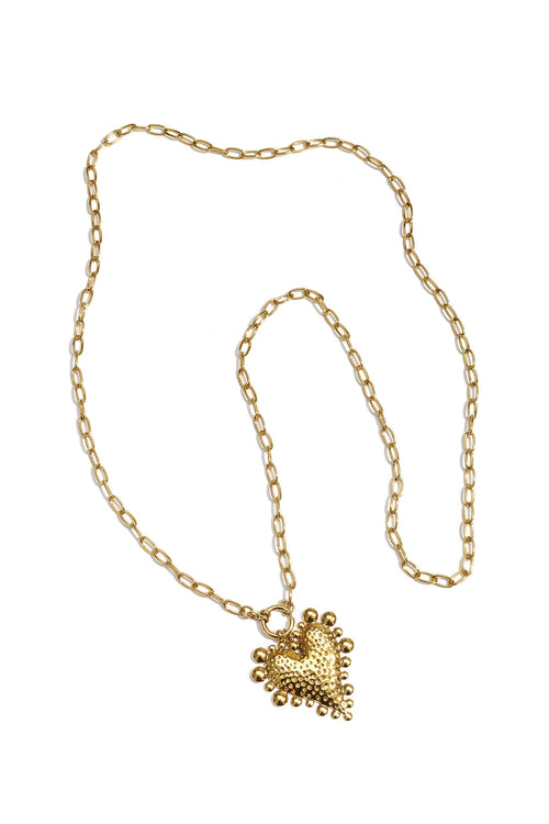 Long necklace with chunky heart charm