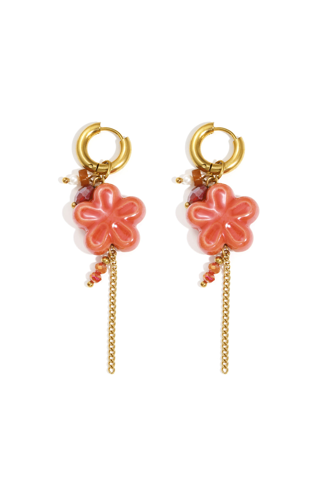 Stainless Steel Drop Earrings Flower Casual Daily Simple Series Women's jewelry