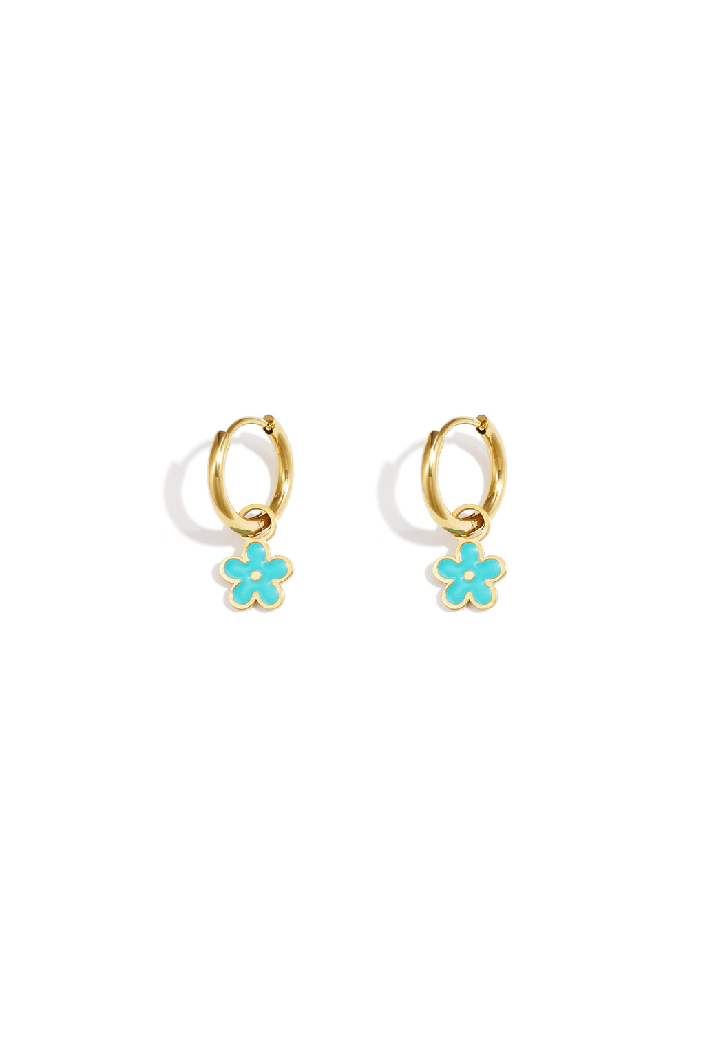 Stainless Steel Colorful Flower Earrings Stainless Steel
