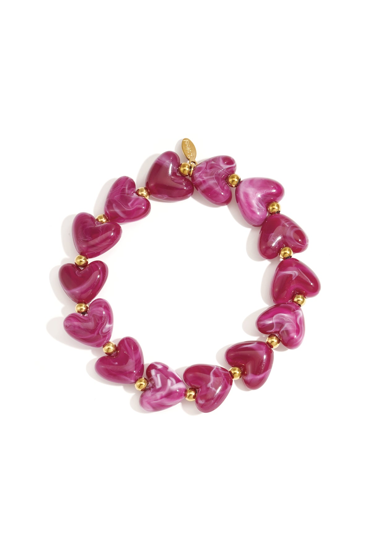 Perlenarmband Herz aus Acryl, elastisch