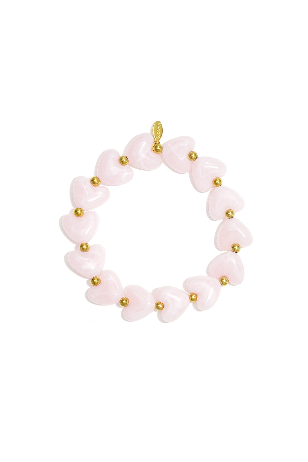 Perlenarmband Herz aus Acryl, elastisch