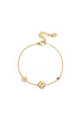 Bracelet with clovers and colored stones
