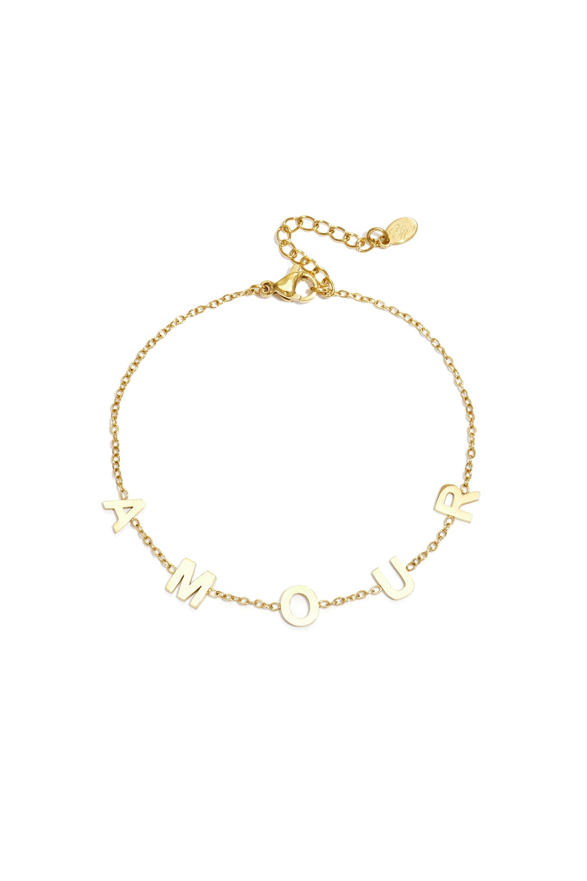 Letter Chain Bracelet – Gold-Plated Steel