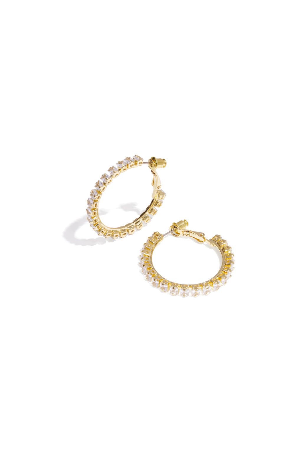 Circle Hoop Earrings – Silver-Tone Copper & Zircon