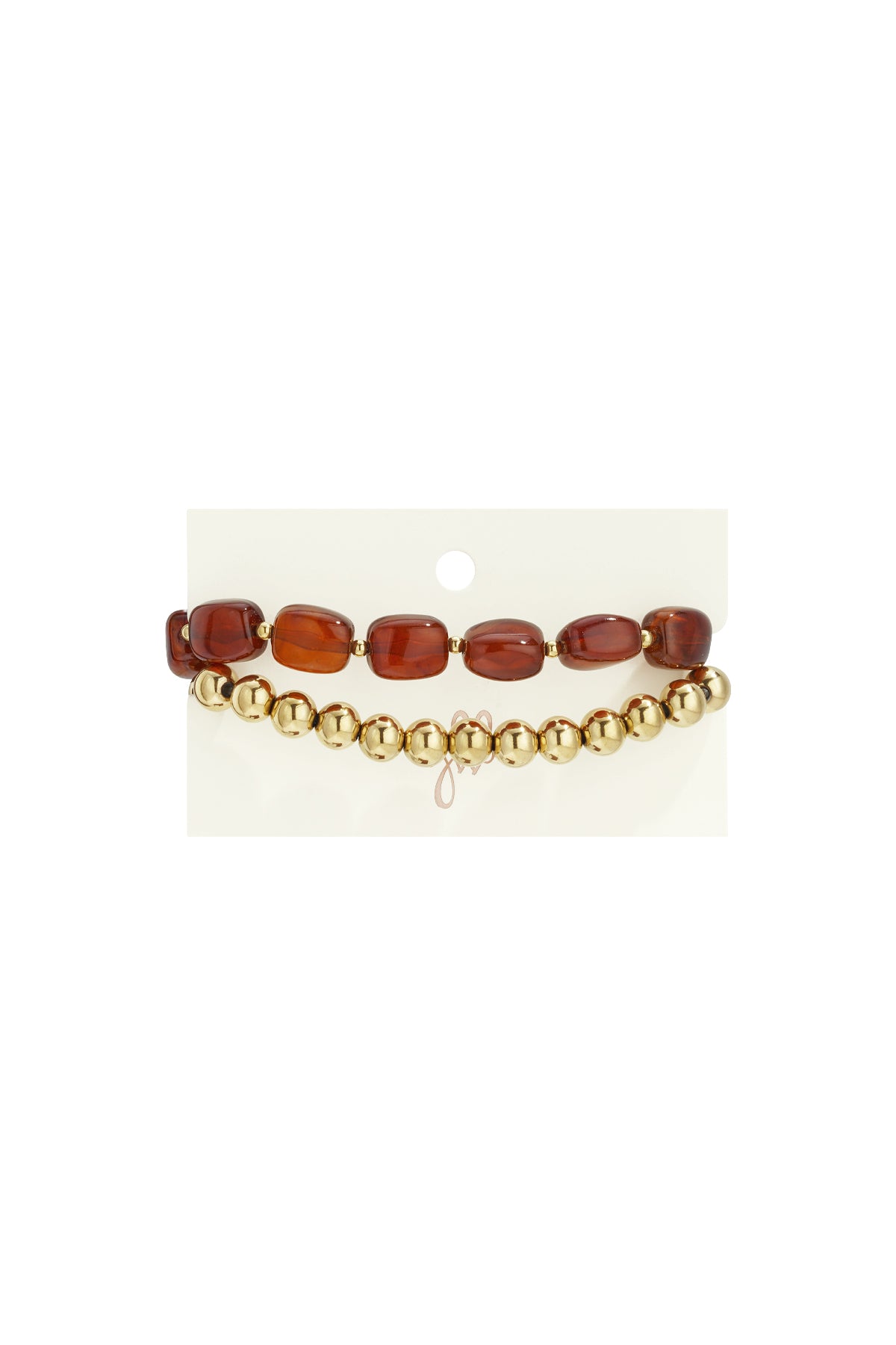 Bracelet set with asymmetrical beads