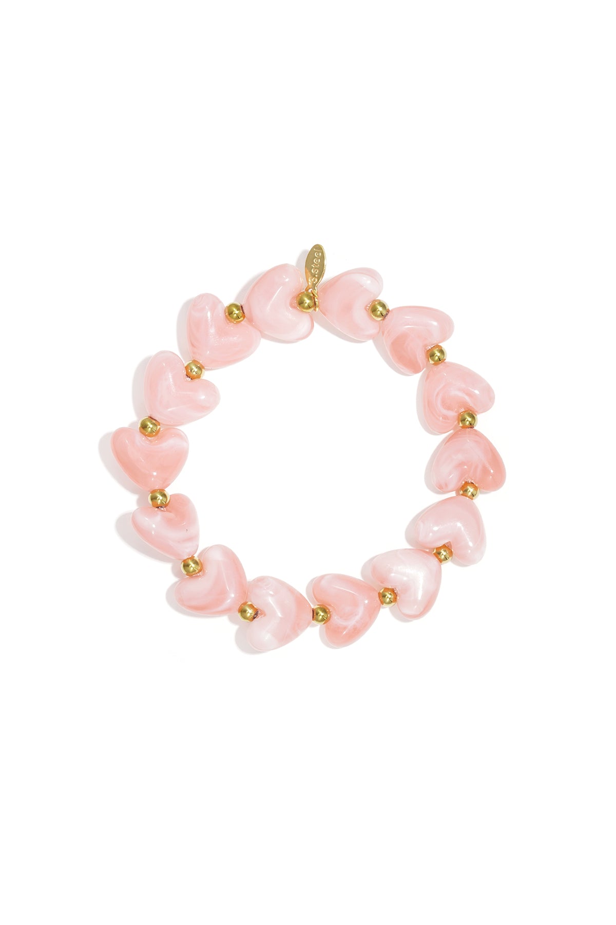 Perlenarmband Herz aus Acryl, elastisch