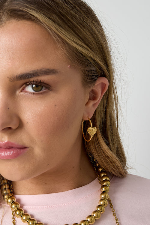 Hoop earrings with heart