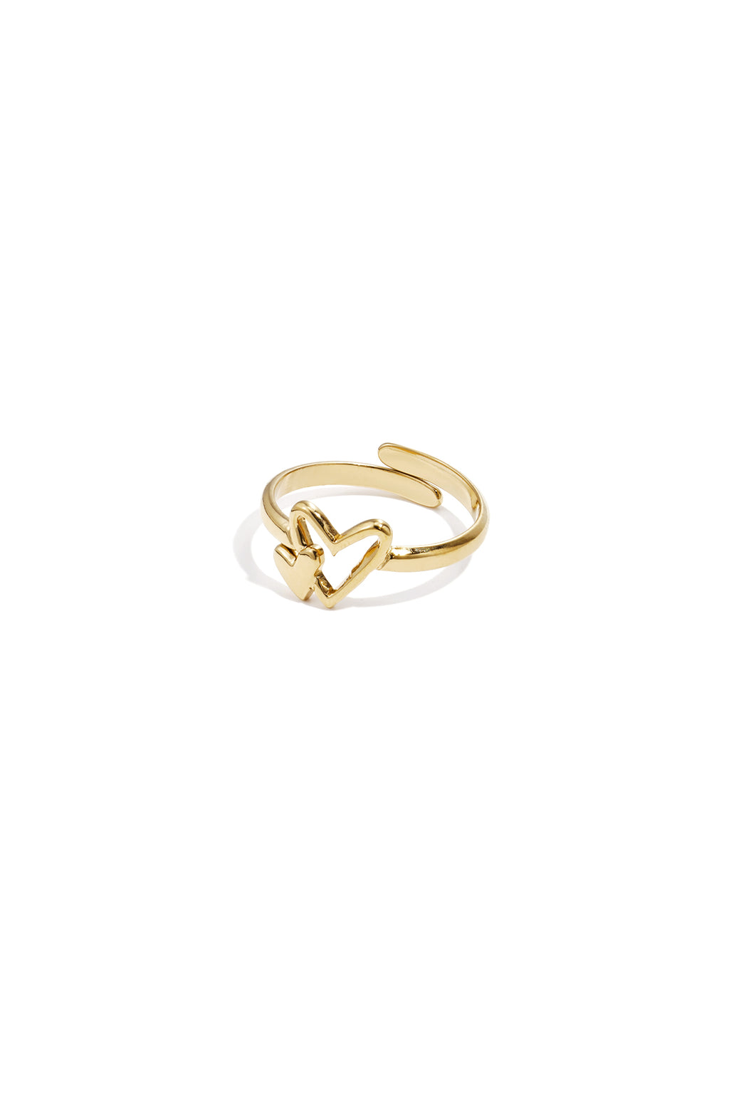 Heart Minimalist Ring – Gold-Plated Steel