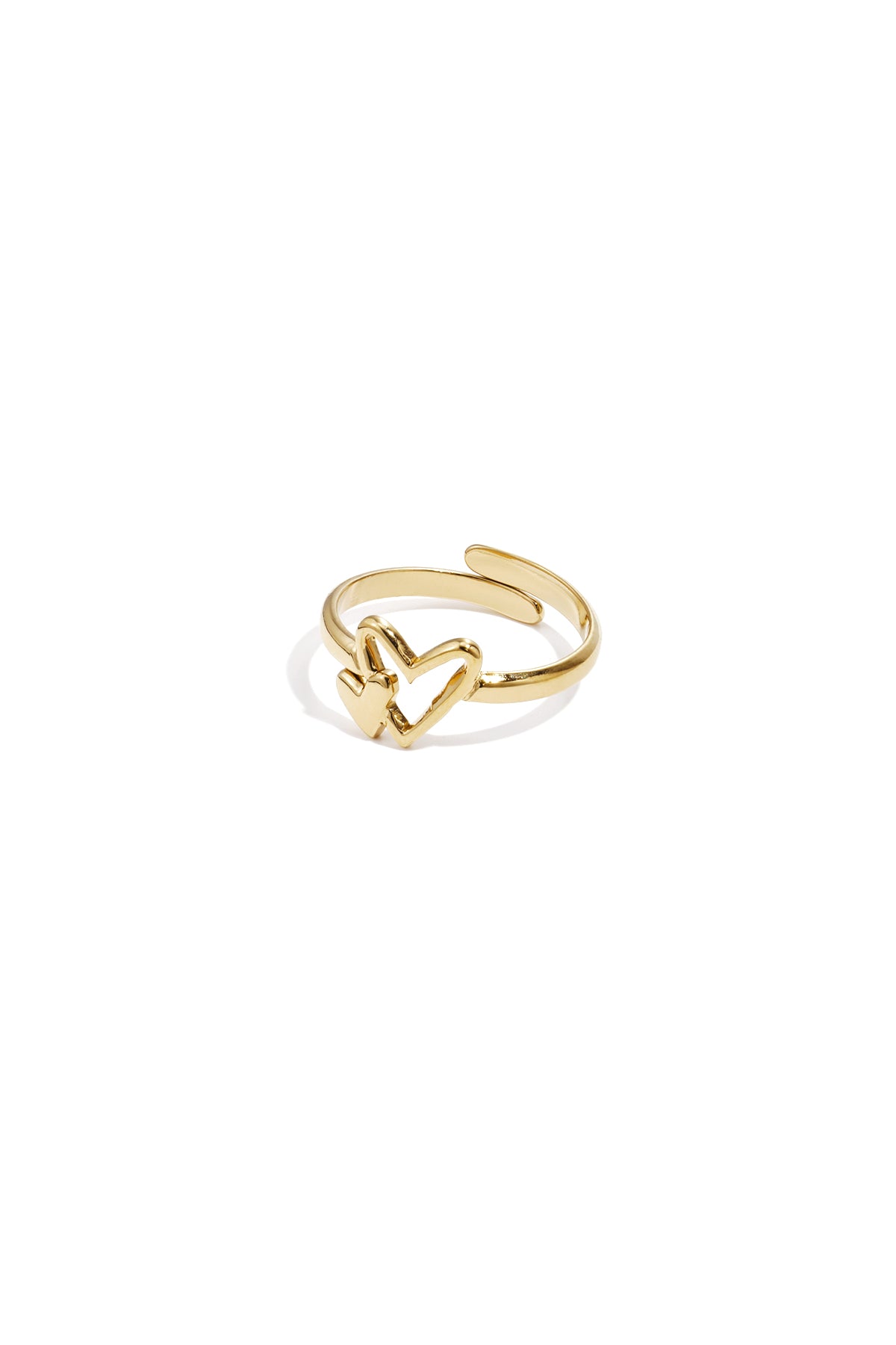 Heart Minimalist Ring – Gold-Plated Steel