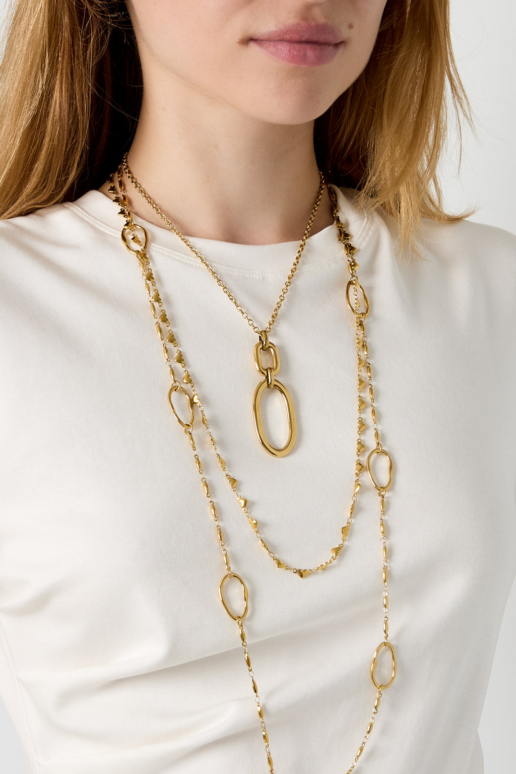 Stainless Steel Pendant necklaces Ellipse Shape Simple Daily Simple Series Women's jewelry