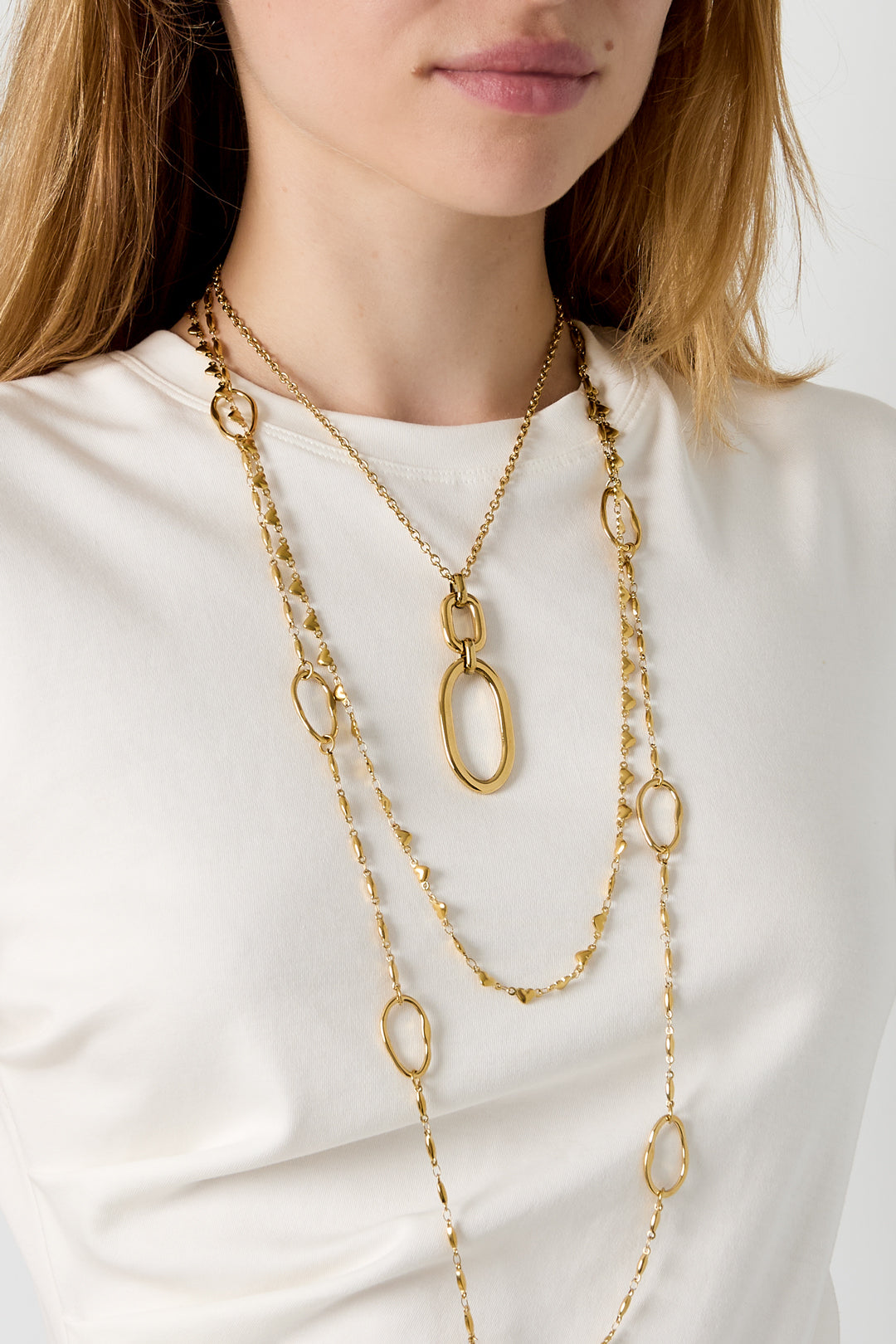 Stainless Steel Pendant necklaces Ellipse Shape Simple Daily Simple Series Women's jewelry