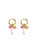Earrings with beads and coin charm