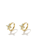 Elegant Pink & Gold Rhinestone Hoop Earrings