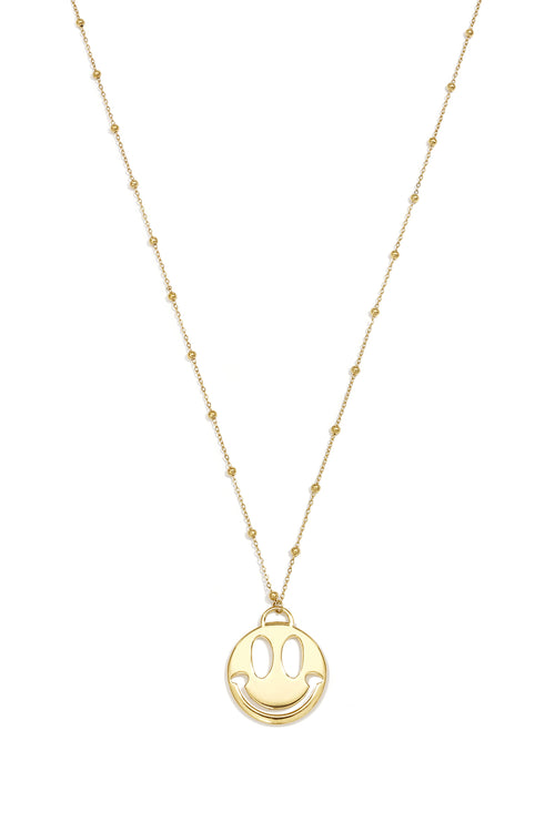Stainless Steel Long Necklaces Smiling Face Casual Daily Simple Series Women's jewelry