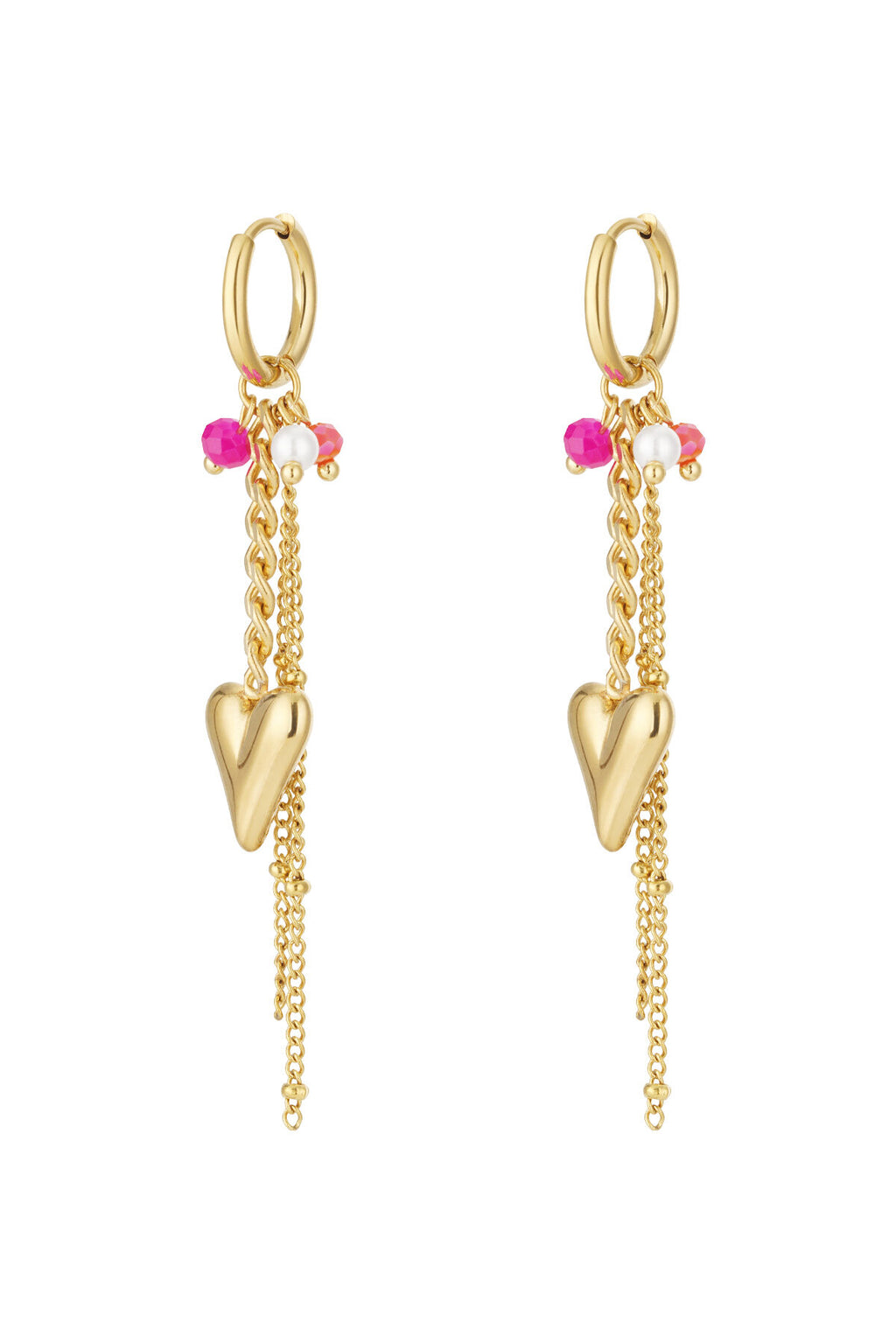 Heart drop earrings