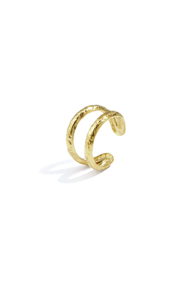Ear Cuff Rillen Gold aus Edelstahl von Corelune