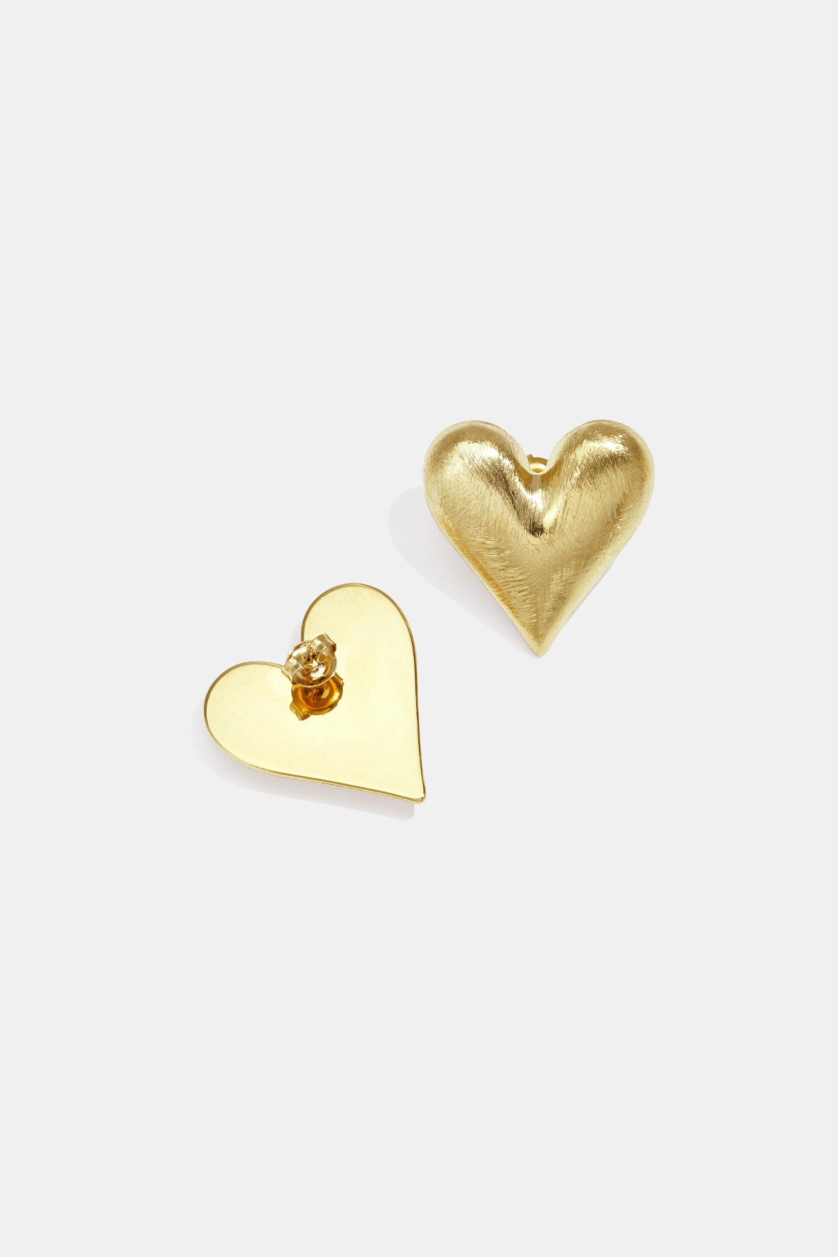 Heart Stud Earrings – Gold-Plated Steel