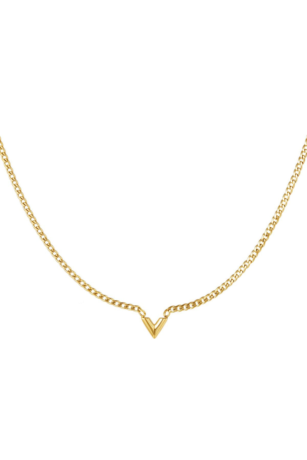 stainless steel necklace letter v 