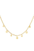 Necklace multiple smileys Gold Color Stainless Steel